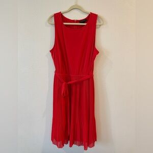 Lane Bryant | Pleated Dress | Size 18/20 | Coral Orange/Red